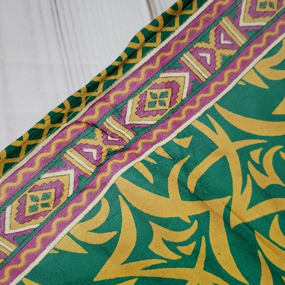 Darn Good Yarn Sari Silk Wrap Skirt Ankle Goddess - Picture 9 of 16